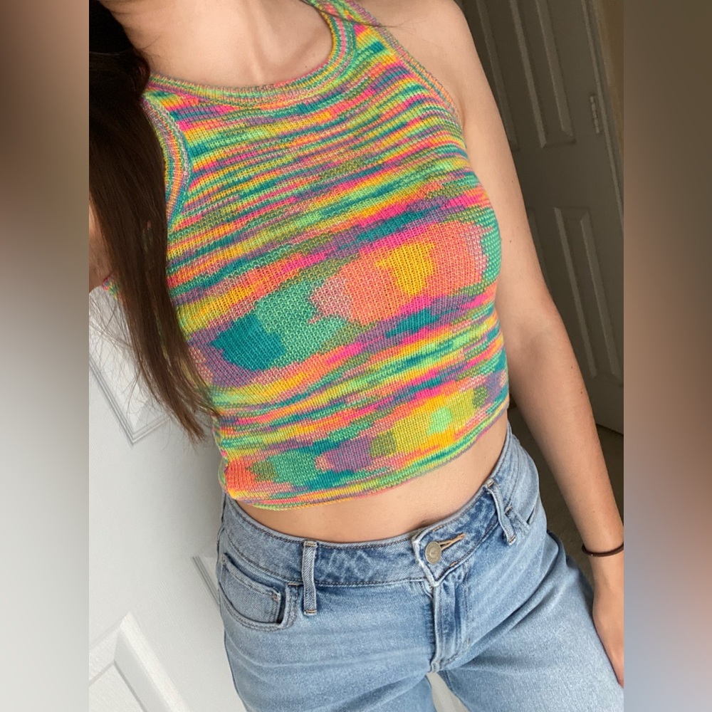 Neon knit crop top